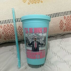 Teal Trump Christmas tumbler